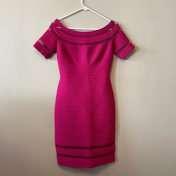 Tadashi Shoji illusion pin tuck dress - Picture 1 of 8